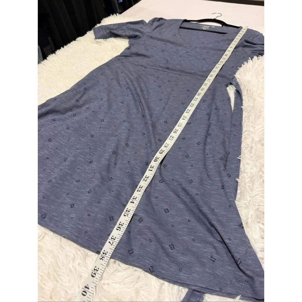 Toad & Co Cue Wrap Cafe Dress in Blue Medium